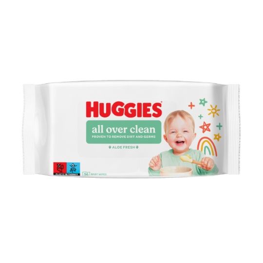 Huggies All Over Clean Мокри кърпи Aloe Fresh 56 бр