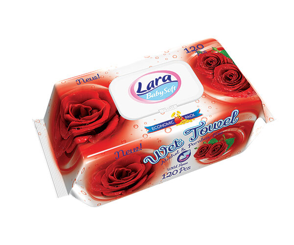Lara Мокри кърпички с екстракт от роза x120 бр