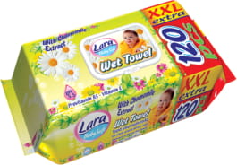 Lara Wet Towel Бебешки мокри кърпички с екстракт от лайка XXL x120 бр