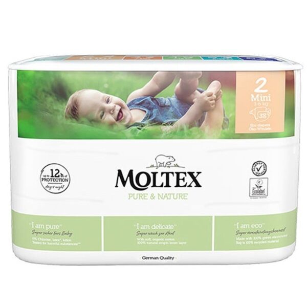 Moltex Mini Пелени за бебета №2 еко 3-6 кг х 38 бр