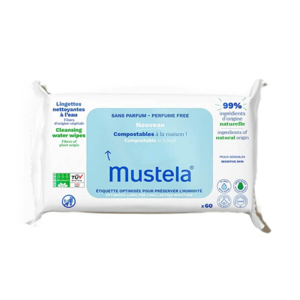 Mustela Мокри кърпи с 99% вода без парфюм х 60 броя