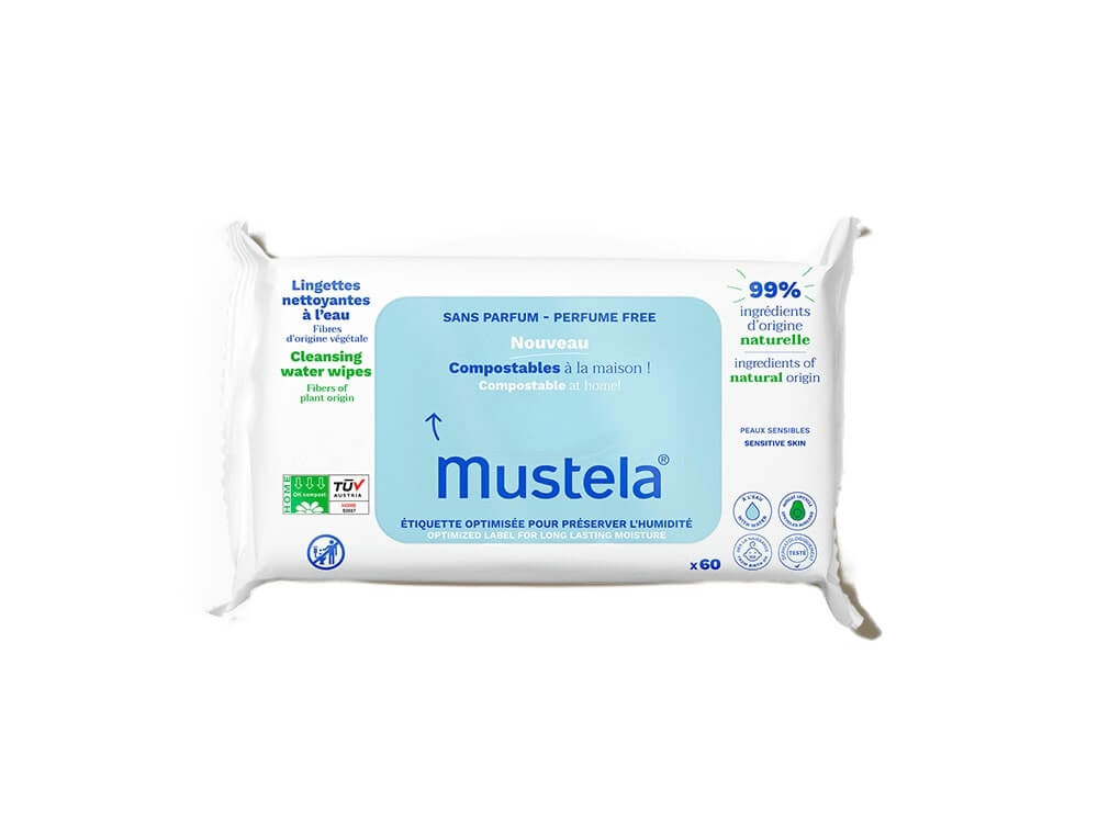 Mustela Мокри кърпи с 99% вода без парфюм х 60 броя