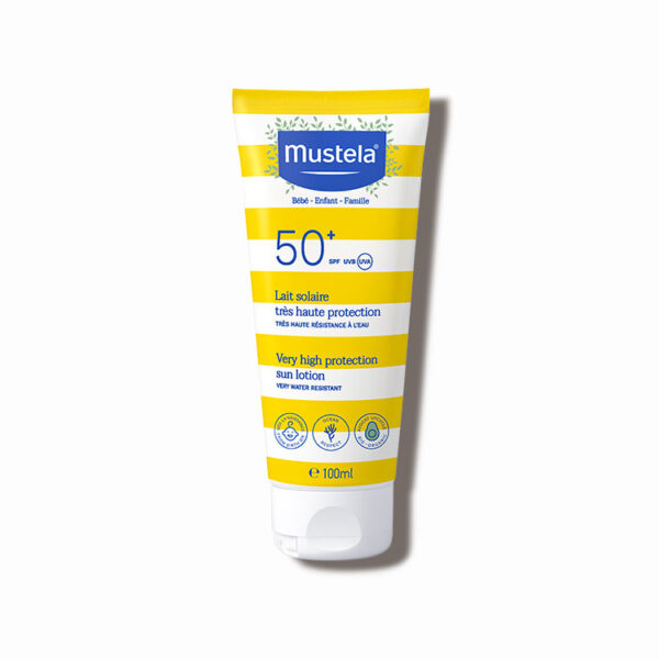 Mustela Слънцезащитен лосион за лице и тяло за бебета и деца SPF50+ 100 мл