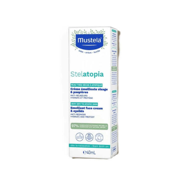Mustela Stelatopia Емолиентен крем за лице и клепачи 40 мл