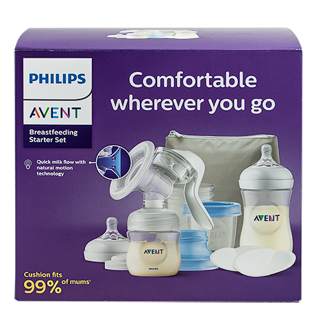 Начален комплект за кърмене с ръчна помпа за кърма Philips Avent Natural Motion SCF430/16