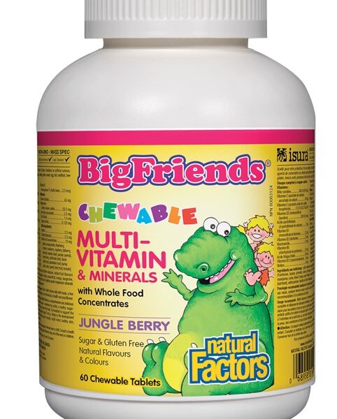 Natural Factors Big Friends Chewable Multi Vitamins Мултивитамини за деца 238 мг х 60 дъвчащи таблетки
