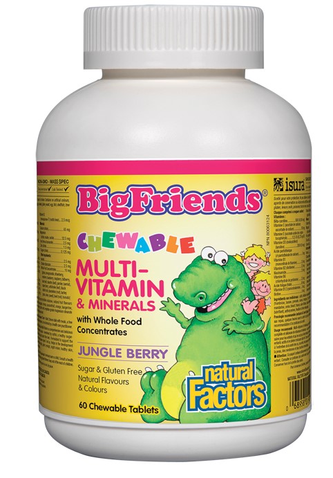 Natural Factors Big Friends Chewable Multi Vitamins Мултивитамини за деца 238 мг х 60 дъвчащи таблетки