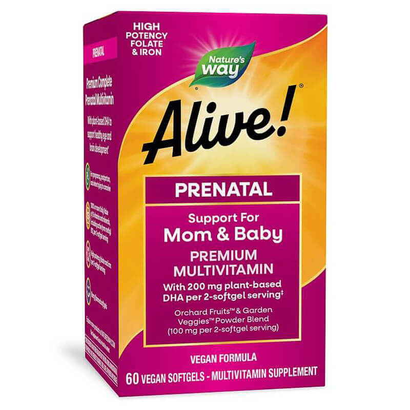 Nature's Way Alive Complete Premium Prenatal Mултивитамини за бременни х 60 софтгел капсули