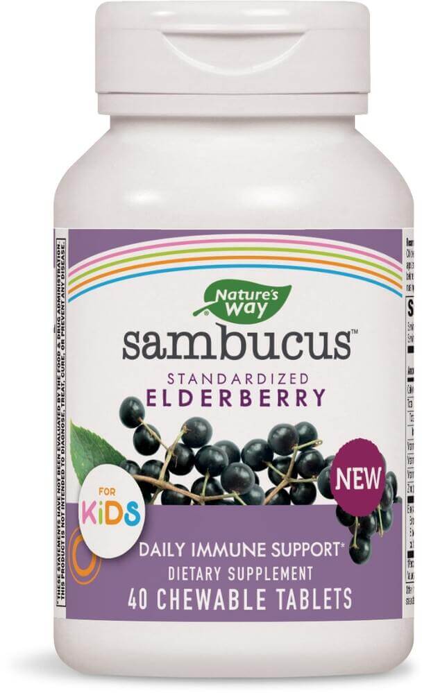 Nature's Way Sambucus Kids За деца за имунитет и тонус х 40 дъвчащи таблетки