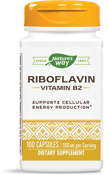 Nature's Way Vitamin B2 Рибофлавин за нормално производство на енергия 100 мг х100 капсули
