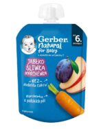 Nestle Gerber Пауч Плодова закуска с ябълка, сливи и моркови 6м+ 80 гр