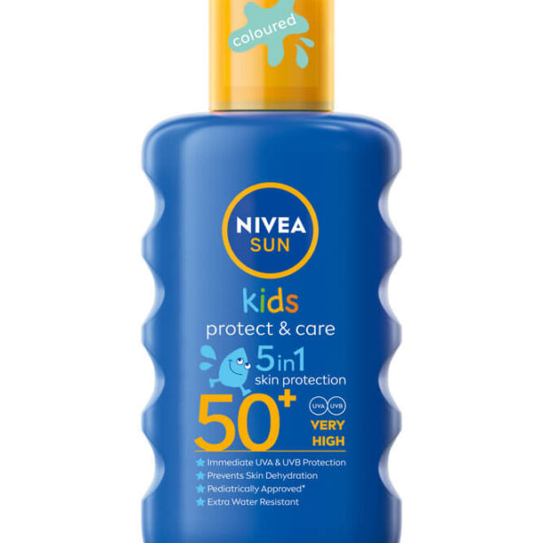 Nivea Sun Kids Protect & Care Детски слънцезащитен оцветен спрей SPF50+ 200 мл