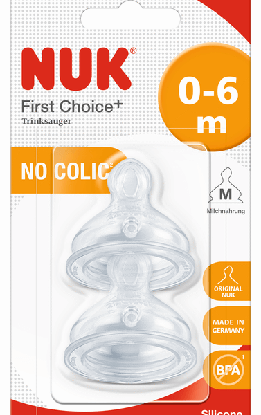 Nuk First Choice+ Силиконов биберон Размер М 0-6М x 2 бр