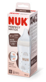 Nuk Perfect Match Temperature Control PP Шише със силиконов биберон М 3М+ 260 мл Дъга - Image 2