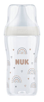 Nuk Perfect Match Temperature Control PP Шише със силиконов биберон М 3М+ 260 мл Дъга