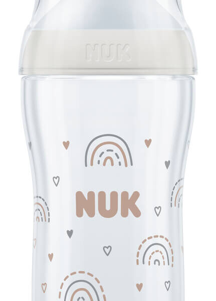 Nuk Perfect Match Temperature Control PP Шише със силиконов биберон М 3М+ 260 мл Дъга