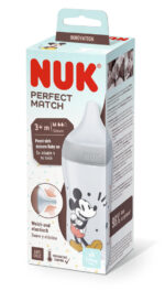 Nuk Perfect Match Temperature Control PP Шише със силиконов биберон М 3М+ 260 мл Мики Маус - Image 2
