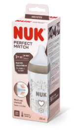 Nuk Perfect Match Temperature Control PP Шише със силиконов биберон М 3М+ 260 мл Сърце - Image 2