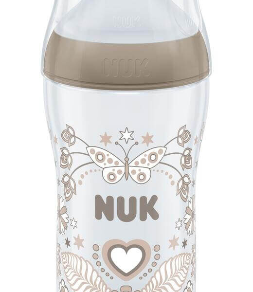 Nuk Perfect Match Temperature Control PP Шише със силиконов биберон М 3М+ 260 мл Сърце