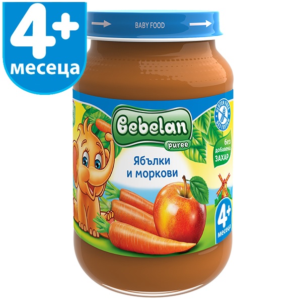 Ovko Bebelan Ябълки и моркови Пюре 4М+ 190 гр