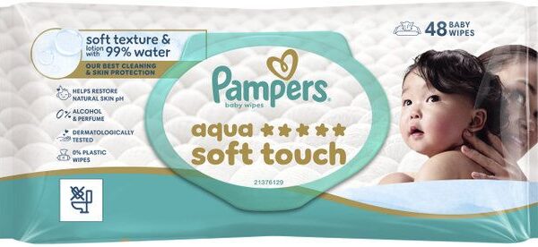 Pampers Aqua Soft Touch Мокри кърпи x 48 броя