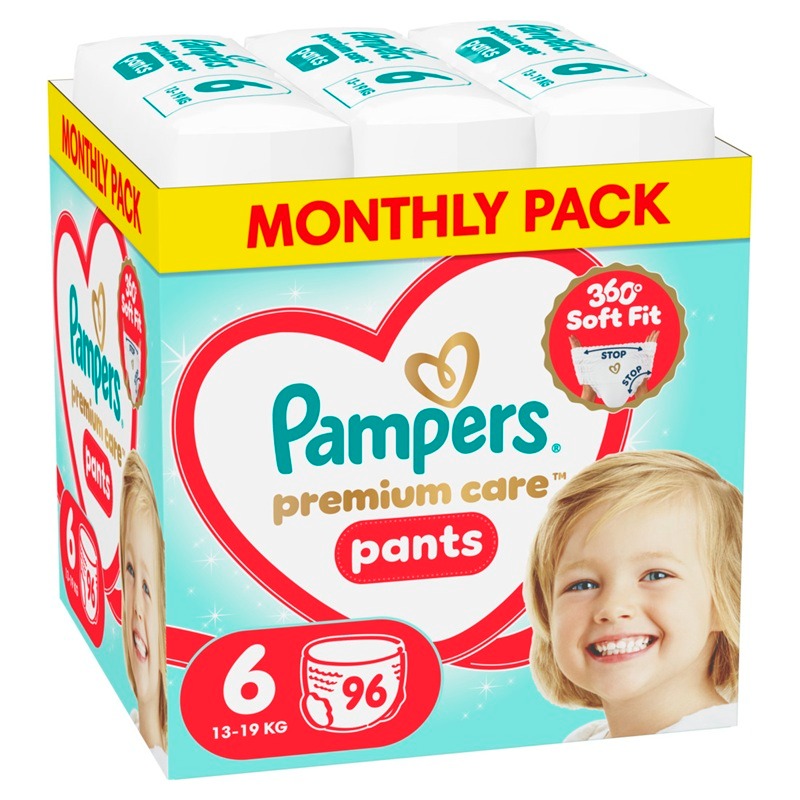 Pampers Premium care Monthly pack Пелени-гащички Размер 6 х 96 бр