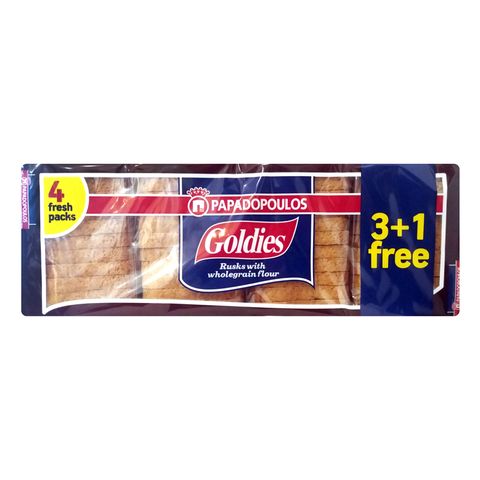 Papadopoulos Пълнозърнести сухари Goldies 3+1 320 гр