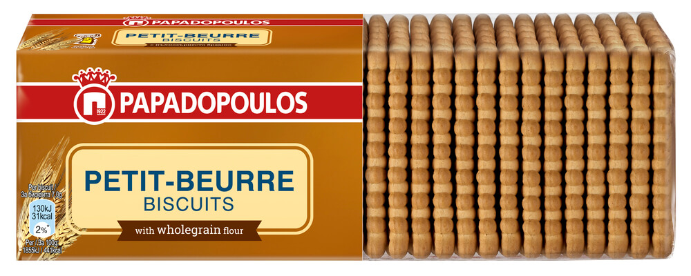Papadopoulos Petit Beurre Пълнозърнести бисквити 225 г