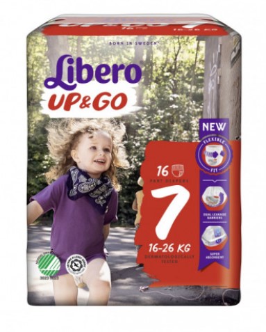 Пелени - гащички Libero Up&Go Размер 7 16 бр