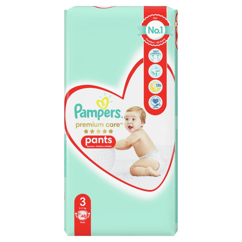 Пелени - гащички Pampers Premium Care Pants Размер 3 48 бр