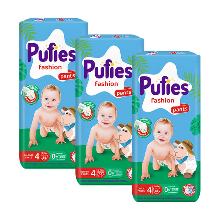 Пелени - гащички Pufies Pants Fashion 4, 9-15 кг MP 44 бр х 3 пакета Комплект