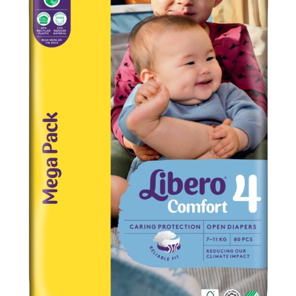Пелени Libero Comfort Размер 4 Mega Pack 7-11 кг 80 броя