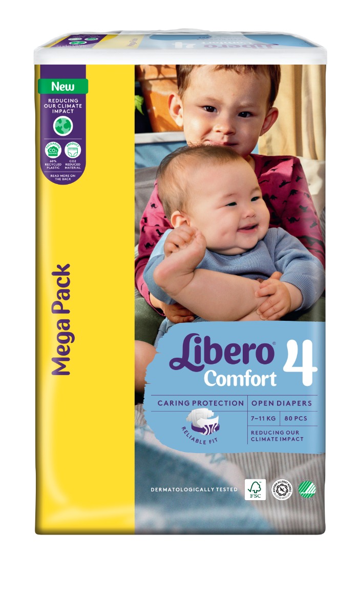 Пелени Libero Comfort Размер 4 Mega Pack 7-11 кг 80 броя
