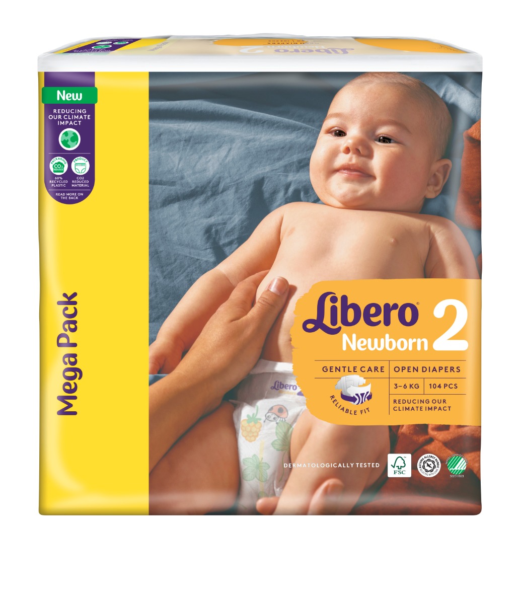 Пелени Libero Newborn Размер 2 Mega Pack 3-6 кг 104 броя