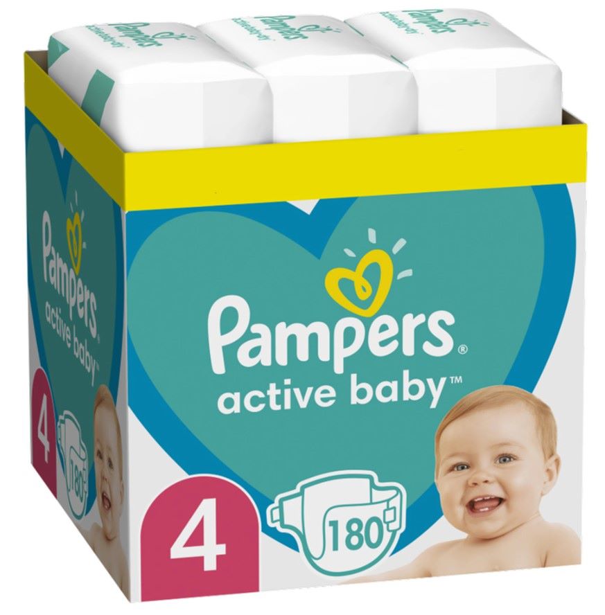 Пелени Pampers Active Baby Размер 4 S Maxi 180 бр Procter & Gamble