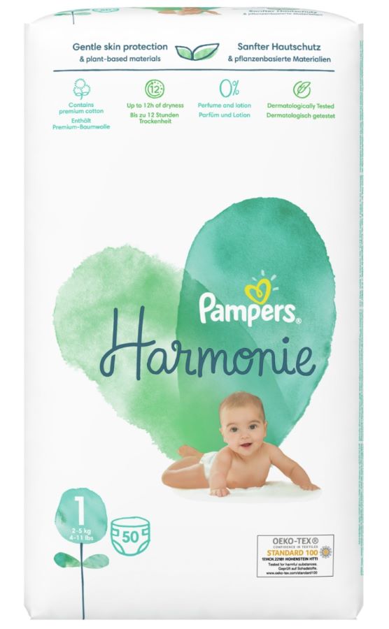 Пелени Pampers Harmonie Размер 1 New born 50 бр