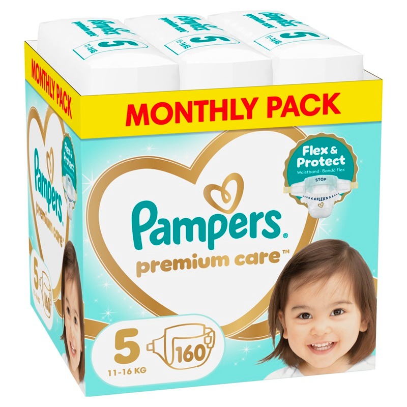 Пелени Pampers Premium Care Monthly pack Размер 5 x 160 бр