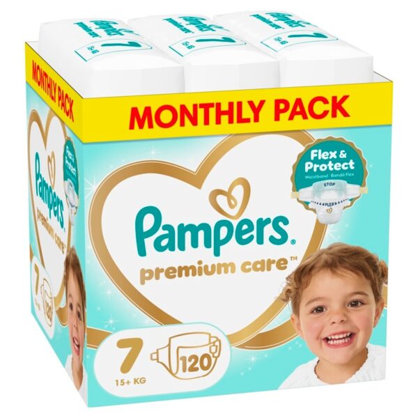 Пелени Pampers Premium Care Monthly pack Размер 7 x 120 бр