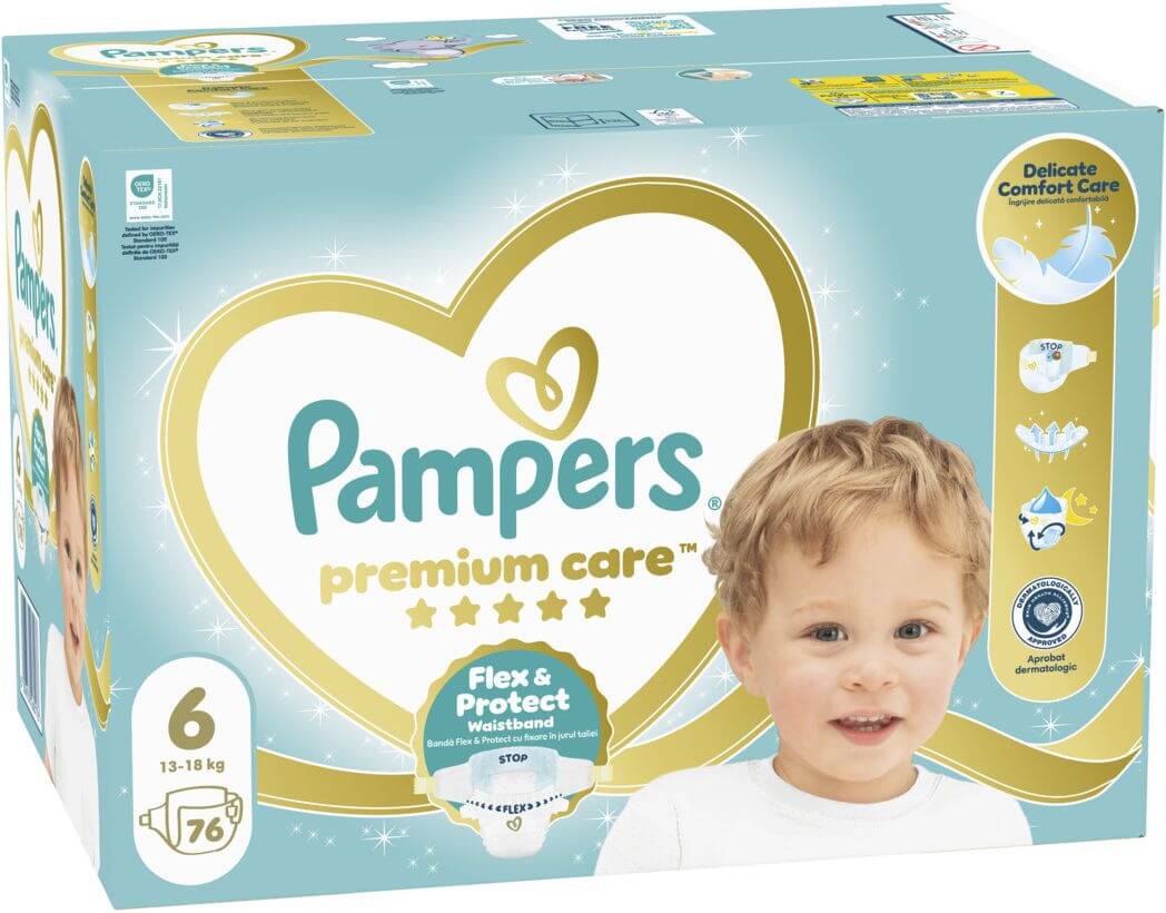 Пелени Pampers Premium Care Размер 6 XL 76 бр