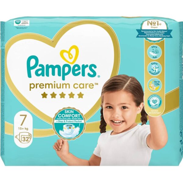 Пелени Pampers Premium Care Размер 7, 15 кг+ 32 бр