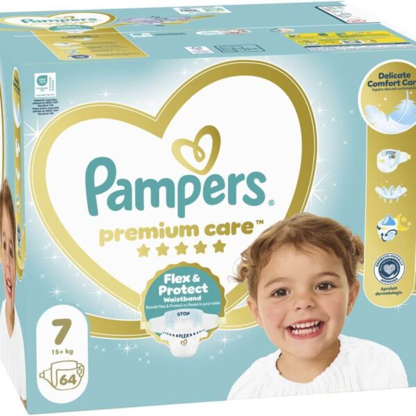Пелени Pampers Premium Care Размер 7, 15 кг+ 64 бр
