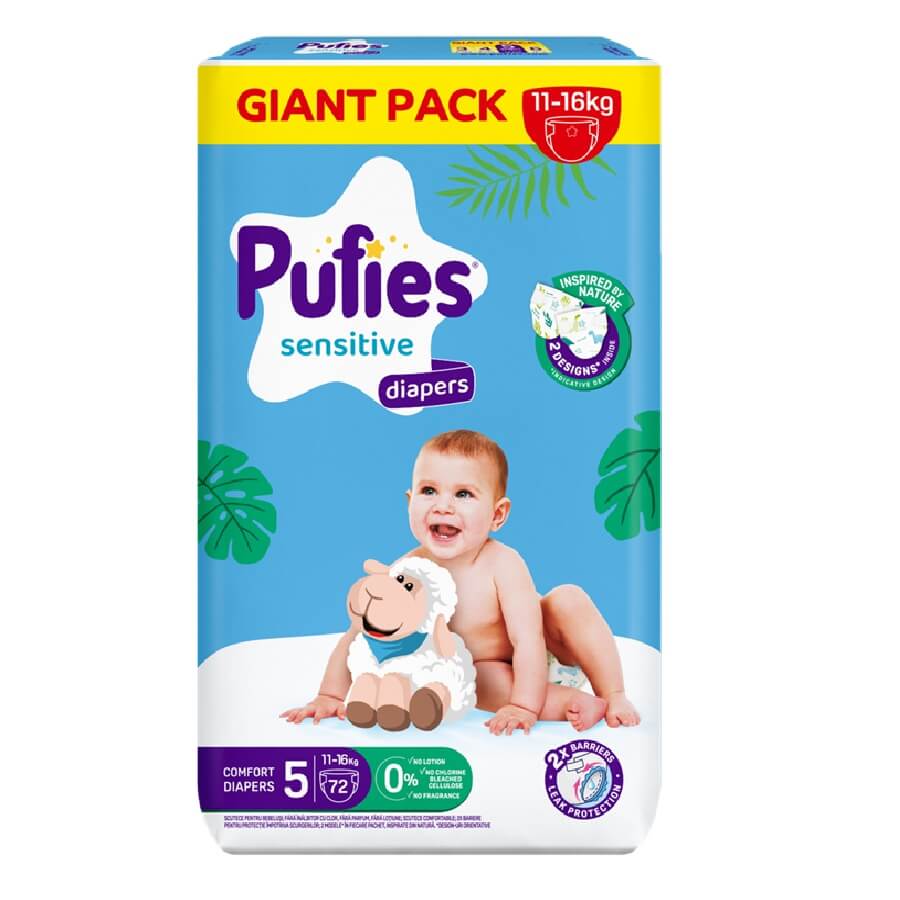 Пелени Pufies GP Sensitive размер 5 Junior 11-16 кг х 72 броя