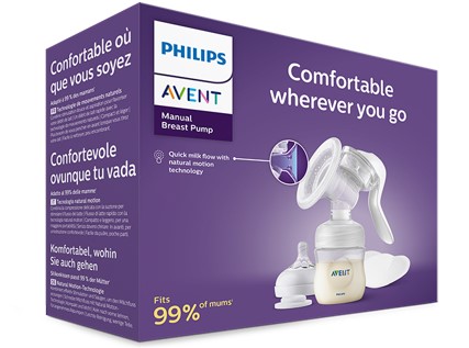 Philips Avent Ръчна помпа за кърма Natural Motion + Avent Бутилка с биберон Natural 125 мл Комплект
