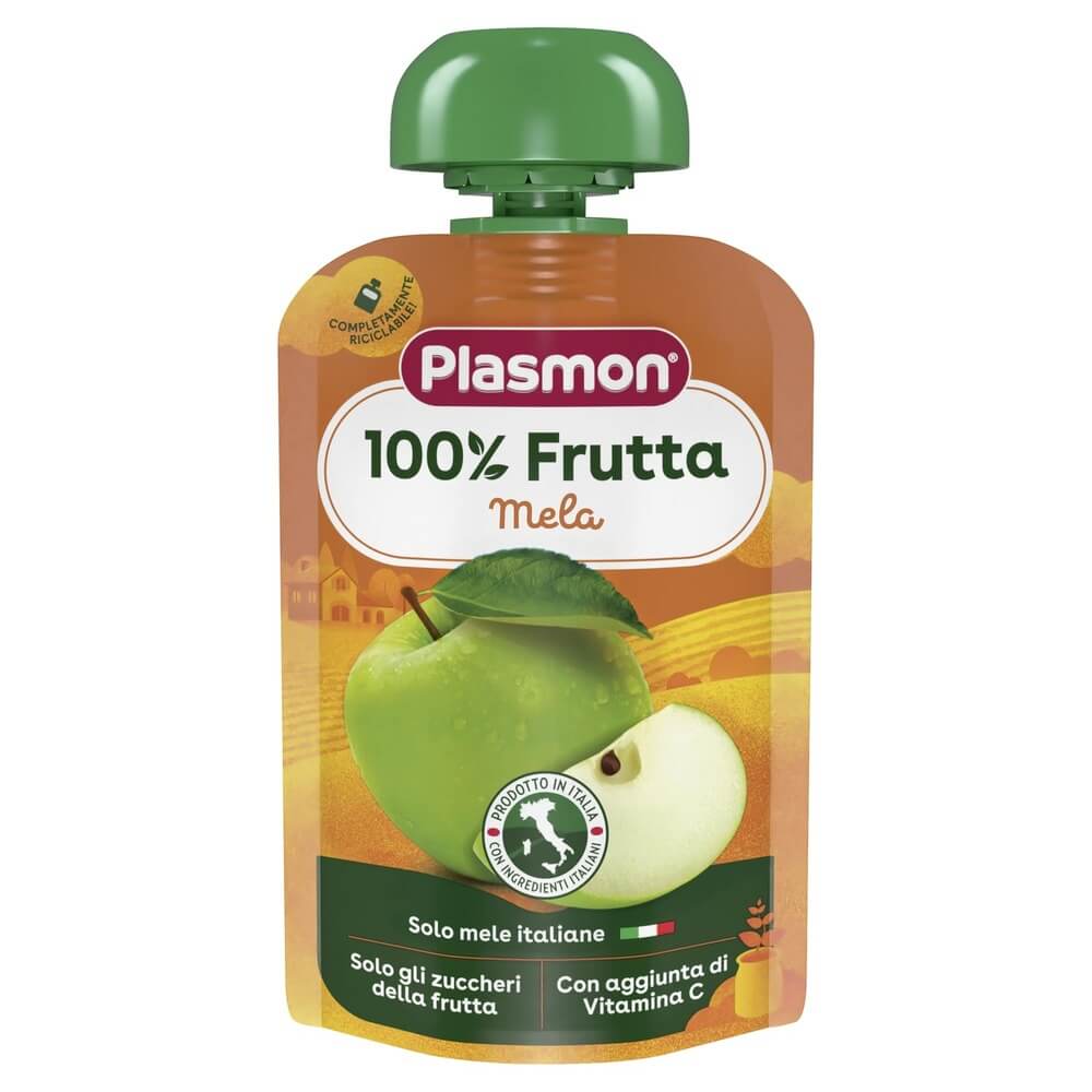 Plasmon 100% Mela Плодова закуска ябълка за деца 6М+ 100 гр
