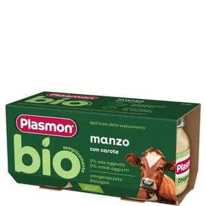 Plasmon Bio Пюре говеждо и моркови 6М+ 80 г х 2 броя