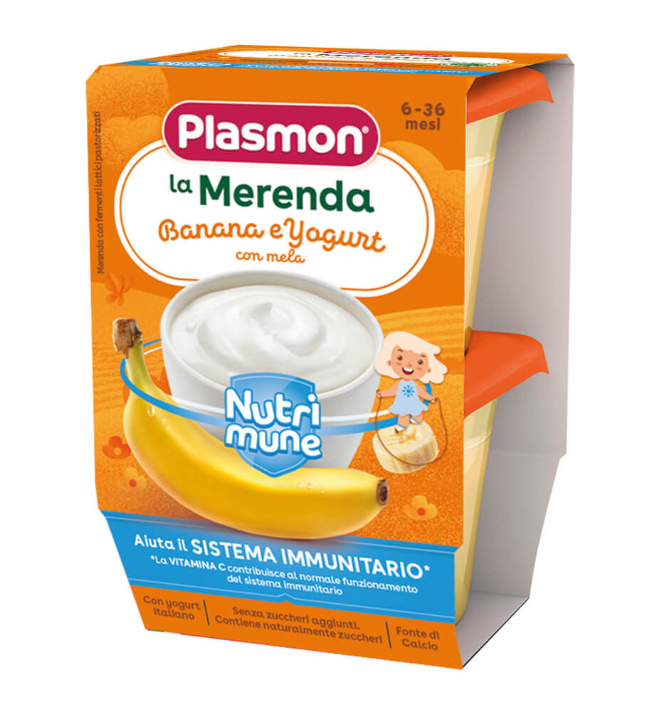 Plasmon Nutrimune Млечен десерт банан и йогурт 6М+ 2 х 120 г