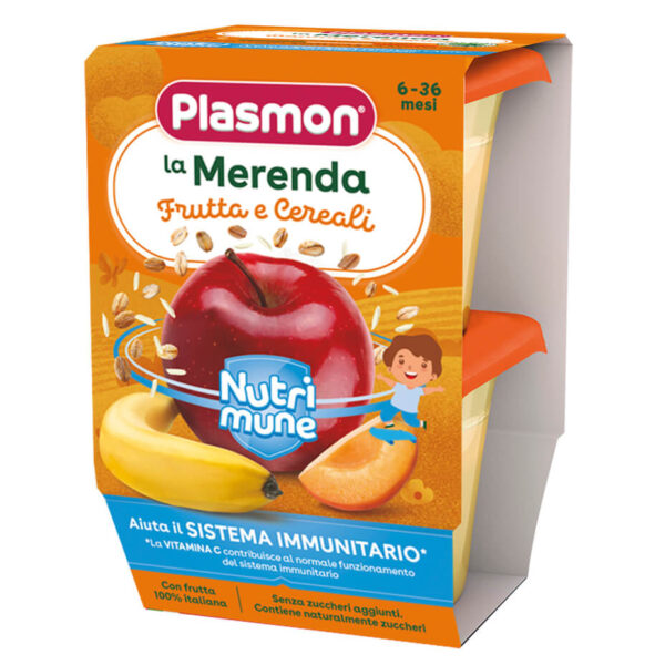 Plasmon Nutrimune Млечен десерт микс плодове и овесени ядки 6M+ 2 х 120 г