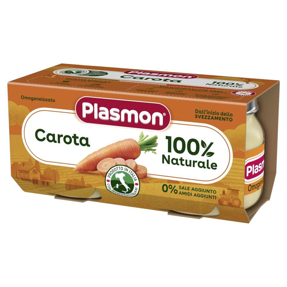 Plasmon Пюре от моркови за деца 4М+ 80 г х 2 бр
