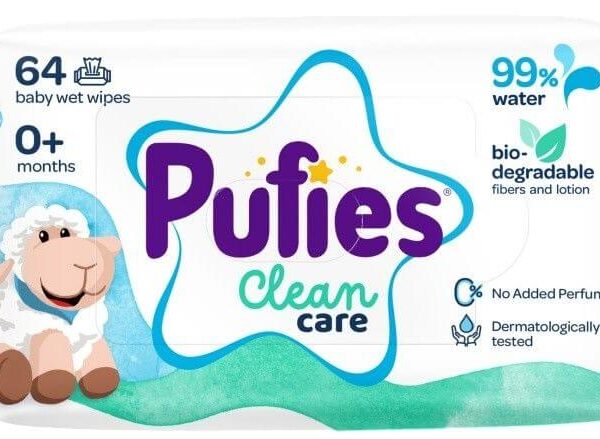 Pufies Clean Care Бебешки мокри кърпички с 99% вода х 64 бр