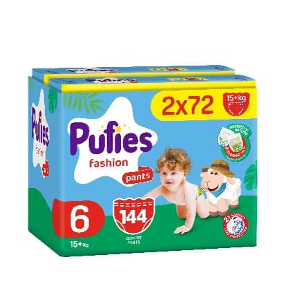 Pufies Pants Fashion 6 Extra Large Пелени - гащички 15+ кг 2 х 72 бр Комплект